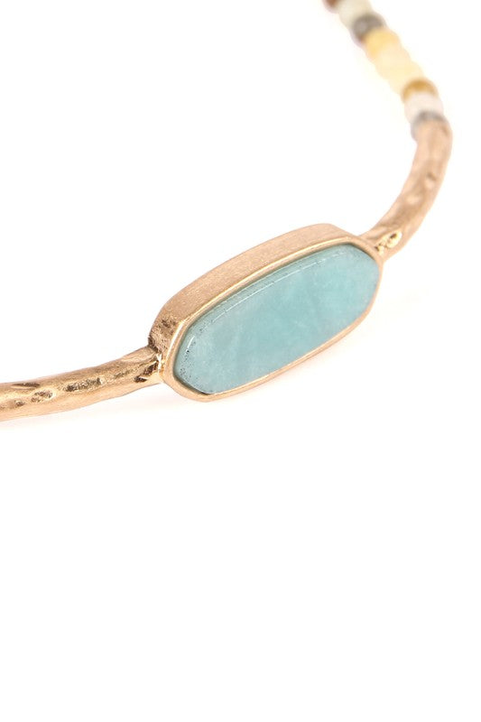 Light Turquoise Natural Stone Sliding Clasp Bracelet