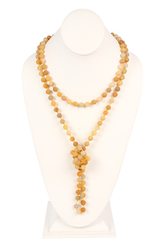 Mustard Long Stone Necklace