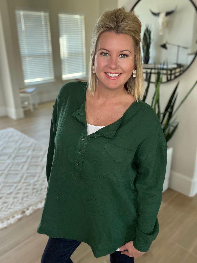BUTTON UP HENLEY TUNIC